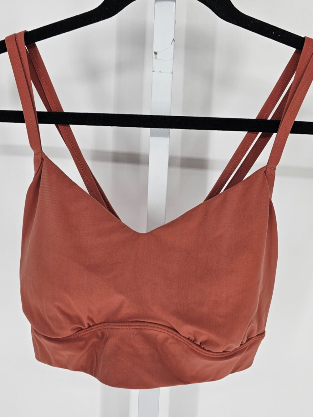 All In Motion Womens Sz L Strappy Low Impact Sports Bra Rust Red Yoga